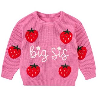 "Adorable Big Sister-Little Sister Knit Pullover Sweaters for Toddlers"