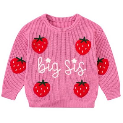 "Adorable Big Sister-Little Sister Knit Pullover Sweaters for Toddlers"