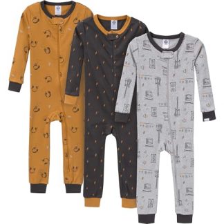 Cozy Cotton 3-Pack Baby Boy's Footless Pajamas Set