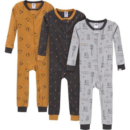 Cozy Cotton 3-Pack Baby Boy's Footless Pajamas Set