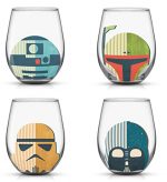 Galactic Warrior Helmet Stemless Glass Tumblers - Set of 4