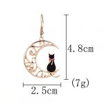 Adorable Lunar Feline Enamel Earrings - Image 3