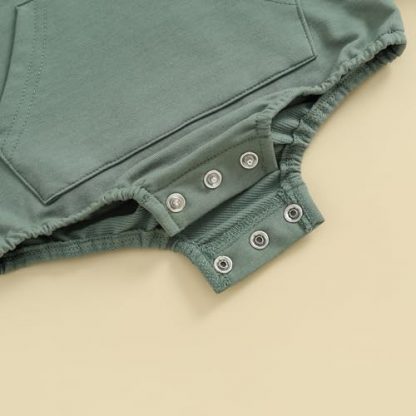 Cozy Hooded Romper for Newborn Babies in Solid Color - Image 6