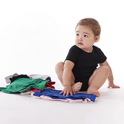 Multipack of Five Baby Onesies in Solid Colors - Image 4