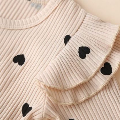 Adorable 3-Piece Baby Girl's Rib Frill Long Sleeve Romper Set - Image 5