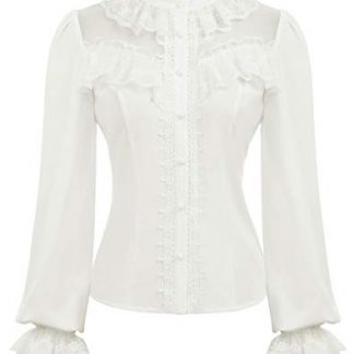 Elegant Victorian-Style Long Sleeve Blouse for Women