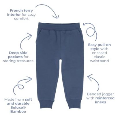 Soft & Cozy Unisex Joggers for Toddlers with Elastic Waistband - Image 4