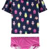 Navy Popsicles/Pink Dots