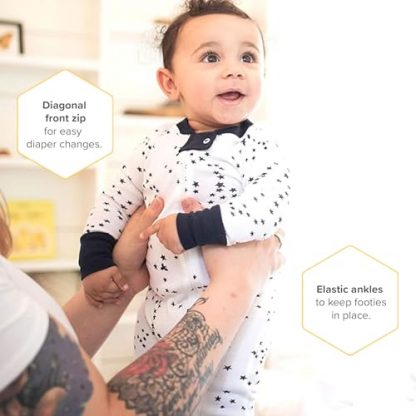 Snug Fit Organic Cotton One-Piece Footed Sleeper for Baby Boys - Image 3
