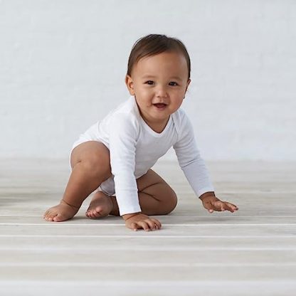 Unisex Long-Sleeve Cotton Bodysuits for Babies, Pack of 6 - Image 2