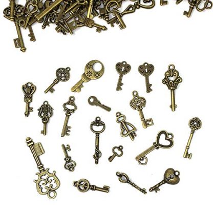 Antique-Style Skeleton Key Charms Set (125 Pieces) - Image 4