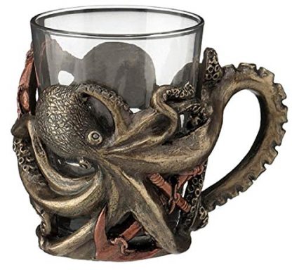 Bronze Steampunk Octopus Shot Glass (1.5 oz)