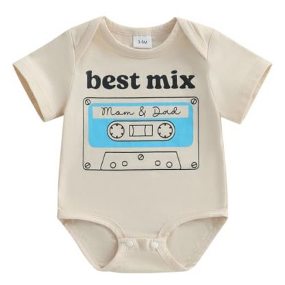 "Charming Baby Bodysuit with Humorous Lettering for Special Occasions"