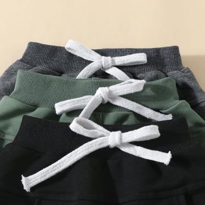 Trio Set of Cozy Pull-On Jogger Pants for Baby Boys - Image 4