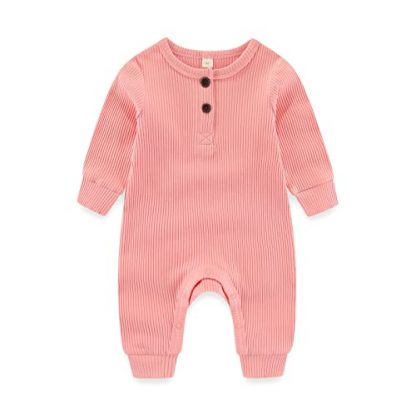 Cozy Ribbed Buttoned Rompers for Newborns with Mitten Cuffs - 3 Pack - Image 2