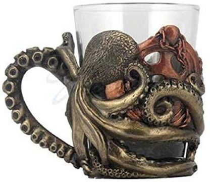 Bronze Steampunk Octopus Shot Glass (1.5 oz) - Image 2