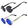 B0 2pcs Black Frame Gray Lens + Silver Frame Blue Lens