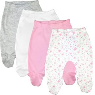 Cozy Bear Cotton Baby Leggings with Built-In Footies