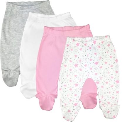 Cozy Bear Cotton Baby Leggings with Built-In Footies