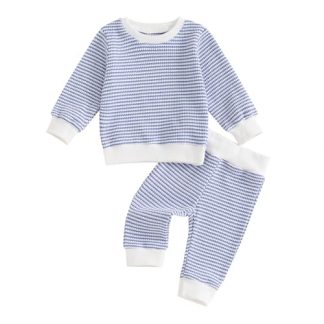 Adorable Fall Winter Toddler Boy Waffle Knit Outfit Set