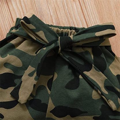 Daddy's Little Darling: Baby Girl Clothes Set with Ruffle Romper and Camouflage Pants - Image 4