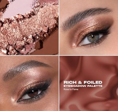Luxurious Foiled Artistry Eye Palette - Matte, Shimmer, & Foil Finishes in Mauve & Pink - Image 3