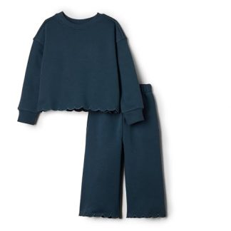 Cozy French Terry Pant and Top Set for Toddlers and Baby Girls
