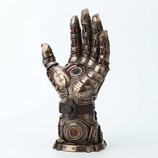 Intricate 10-Inch Steampunk Gauntlet Sculpture with Bronze Finish
