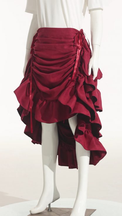 Victorian Steampunk High-Low Ruffled Skirt - Image 5