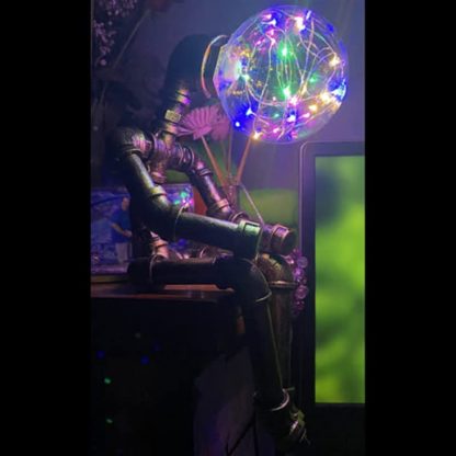 Industrial Chic Robot Desk Lamp with Edison Bulbs - Image 7