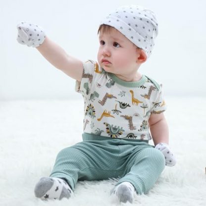 "Charming 6-Pack Baby Bodysuits: Soft Ribbed Cotton Rompers" - Image 5