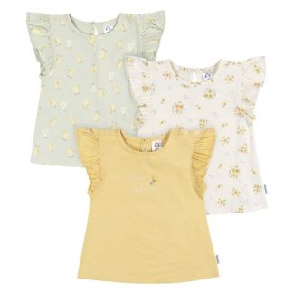 Girls' Nature-Inspired Short Sleeve T-Shirts, Pack of 3, Size 4T