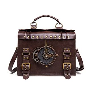 Retro Steampunk Leather Messenger Bag for Women's Gothic Costumes