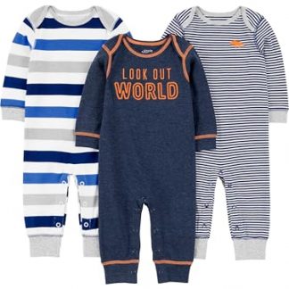 Comfy Trio of Baby Boy Jumpsuits