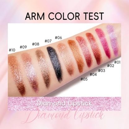 Dazzling Pink Frost Metallic Lipstick - Long-Lasting, High Shine, and Transfer Proof - Image 6