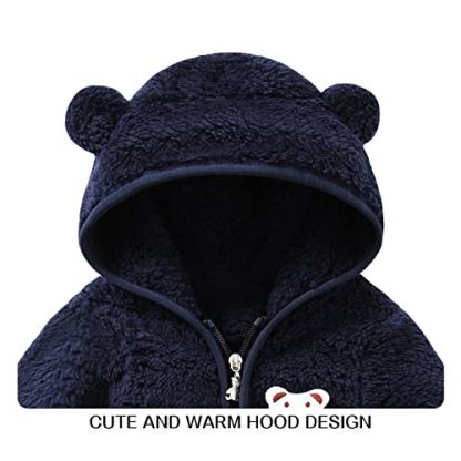 Adorable Fleece Jacket for Toddlers with Bear Accents - Image 3