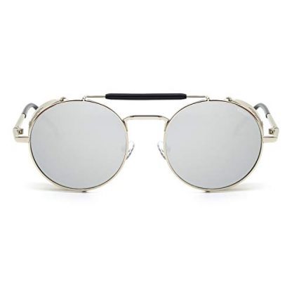 Vintage-Style Steampunk Round Polarized Sunglasses with UV400 Protection - Image 2