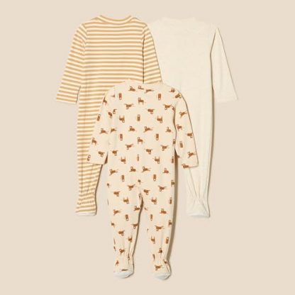 Unisex Baby Footed Sleep and Play Outfits, Set of 3 - Image 2