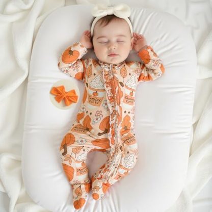 Cozy Newborn One-Piece Romper with Footie and Headband - Image 2