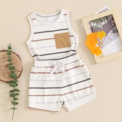 Striped Summer Ensemble for Baby Boys - Image 3