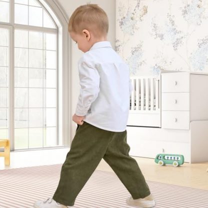 Versatile Toddler Boy's Elastic Waist Chino Pants with Pockets - Image 3