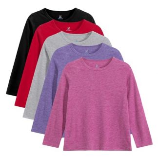 Essential Girls' 5-Pack Long-Sleeve Shirts