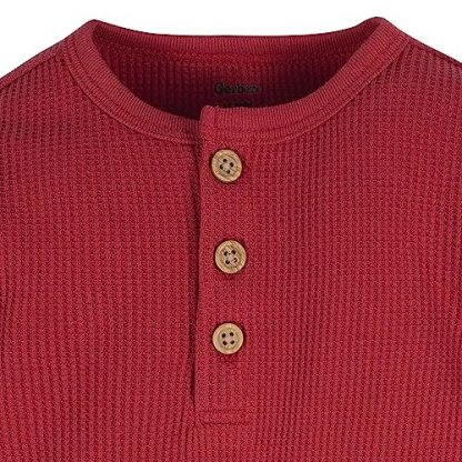 Baby Boys' Comfortable Long Sleeve Henley Onesies (2 Pack) - Image 5