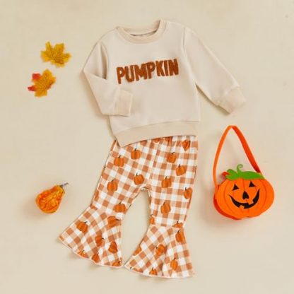 Toddler Girl's Autumnal Halloween-Themed Outfit Set - Image 2