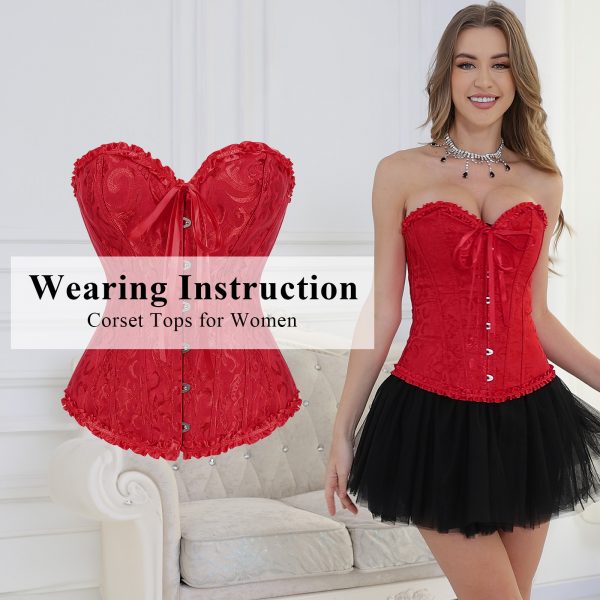 Elegant Women's Lace-Up Overbust Bustier Corset - Image 7