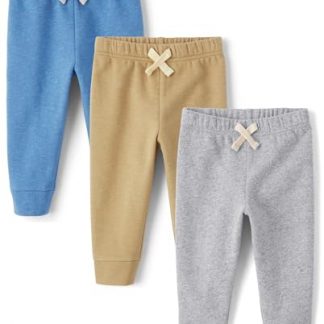 Toddler Boy's Cozy Striped Fleece Jogger Pants Duo