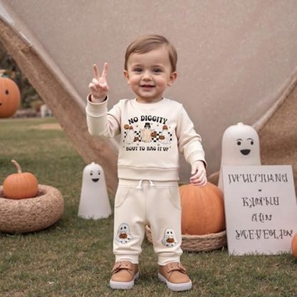 "Adorable Halloween-Themed Outfit for Newborn and Toddler Boys" - Image 3