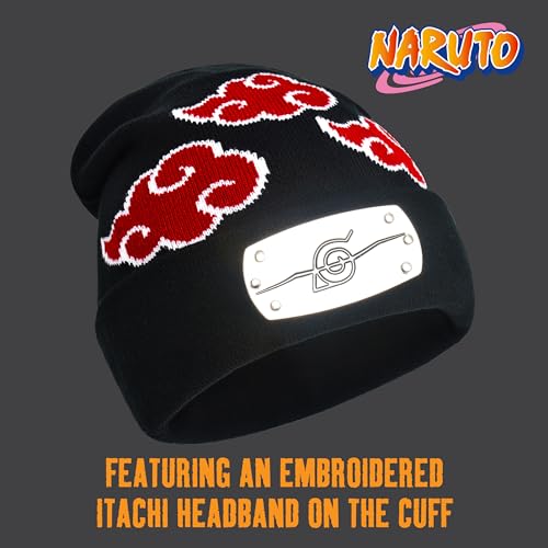 Concept One Unisex Adult Naruto Beanie Hat, Akatsuki Cloud Winter Knit Cap with Cuff - Image 3