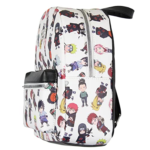 Bioworld Naruto Shippuden Allover Chibi Character Faux Leather Mini Backpack Tote Bag - Image 3