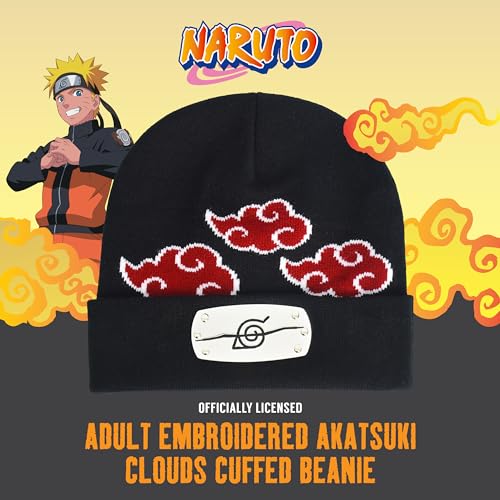 Concept One Unisex Adult Naruto Beanie Hat, Akatsuki Cloud Winter Knit Cap with Cuff - Image 2